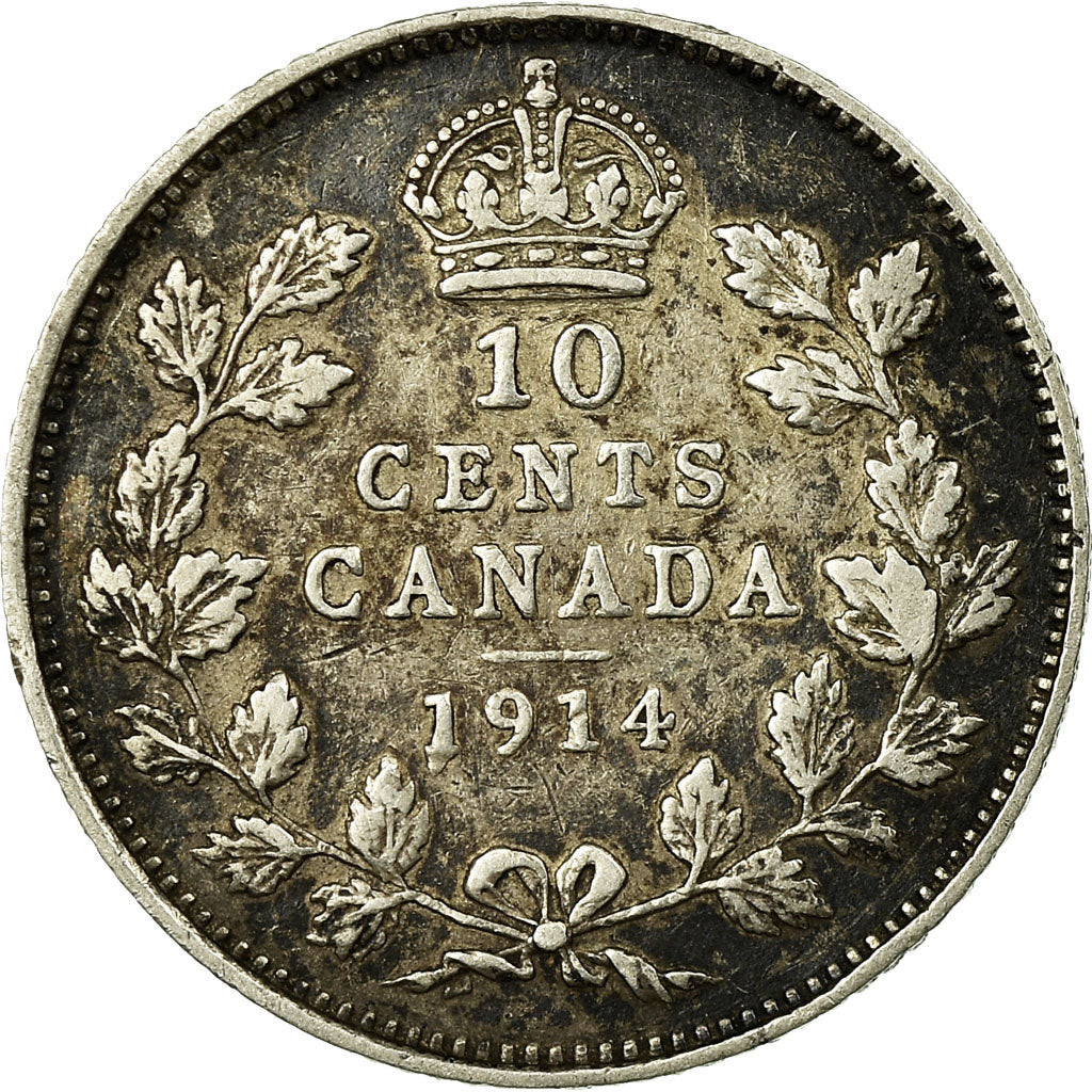 Monnaie, Canada, George V, 10 Cents, 1914, Royal Canadian Mint, Ottawa, TB+