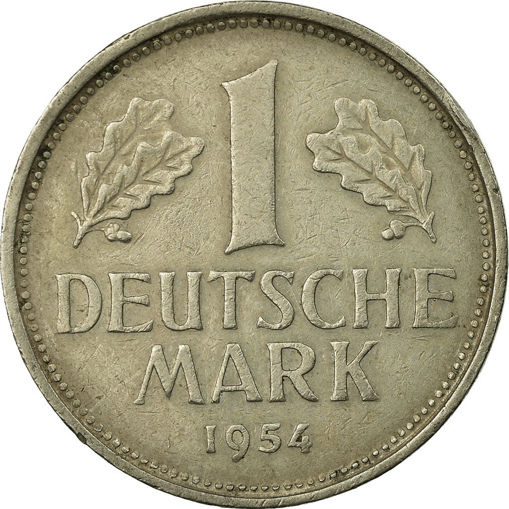 Moneta, Niemcy - RFN, Mark, 1954, Munich, EF(40-45), Miedź-Nikiel, KM:110