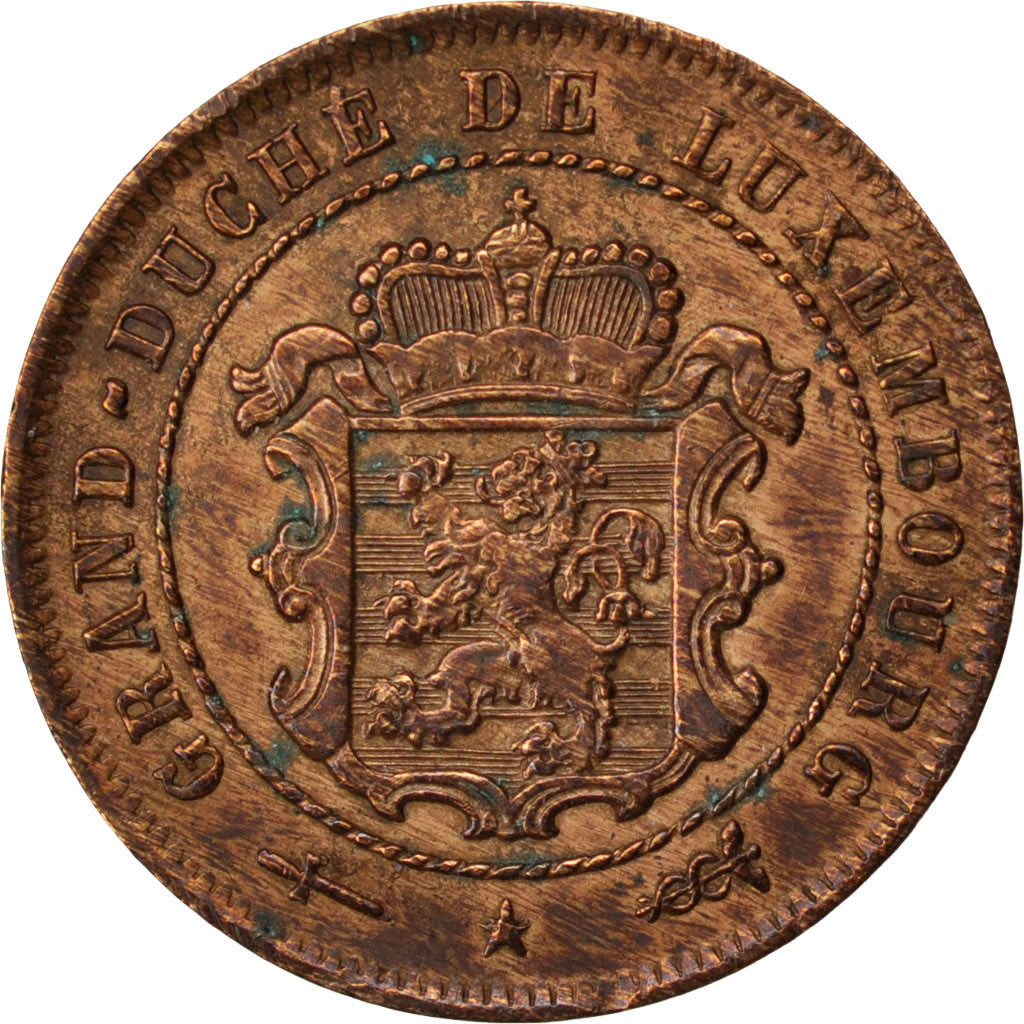 Monnaie, Luxembourg, William III, 2-1/2 Centimes, 1854, Utrecht, TTB+, Bronze