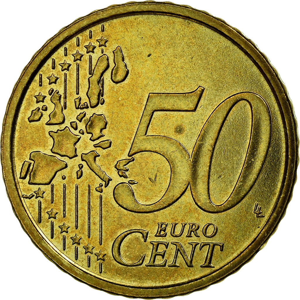 Italia, 50 Euro Cent, 2002, BB, Ottone, KM:215