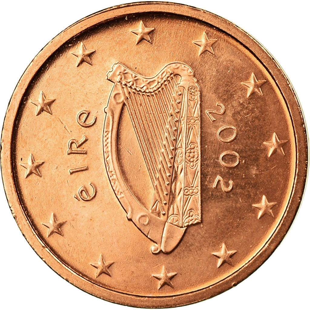 REPÚBLICA DA IRLANDA, 2 Euro Cent, 2002, AU(55-58), Aço Cromado a Cobre, KM:33