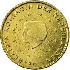 Pays-Bas, 50 Euro Cent, 2001, TTB, Laiton, KM:239