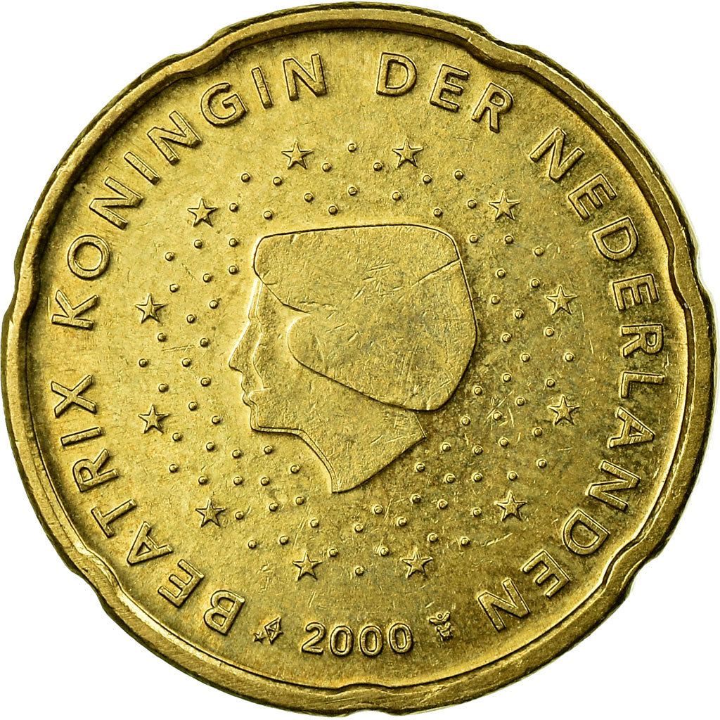 Niederlande, 20 Euro Cent, 2000, SS, Messing, KM:238