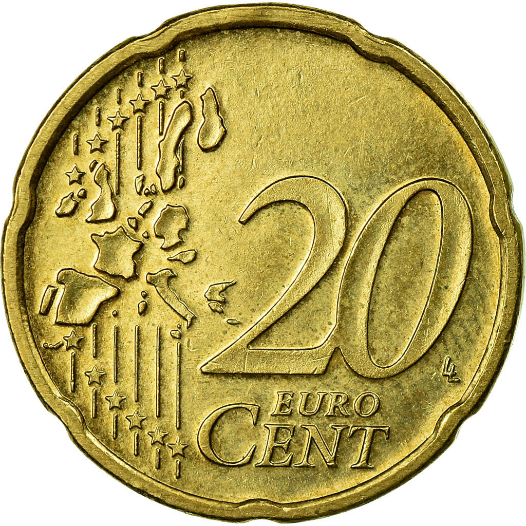 Niederlande, 20 Euro Cent, 2000, SS, Messing, KM:238