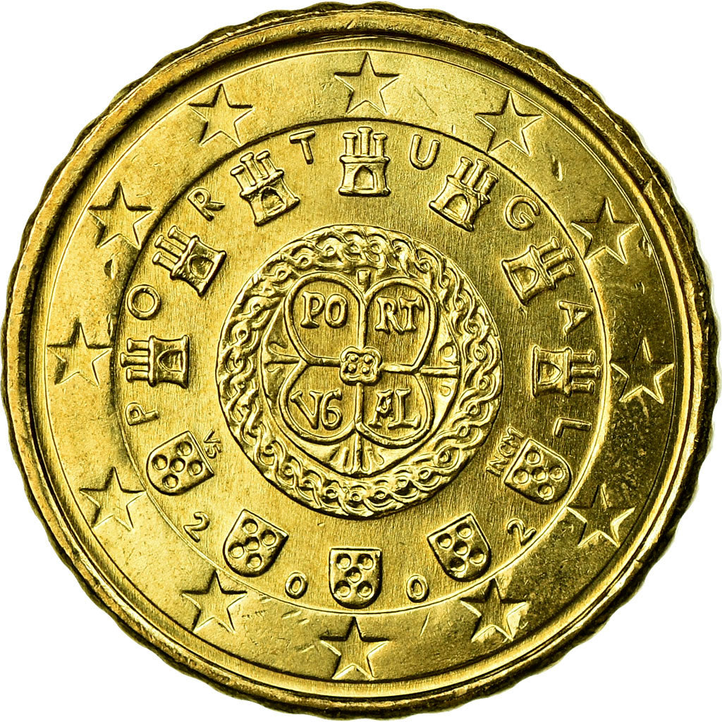 Portugal, 10 Euro Cent, 2002, AU(55-58), Brass, KM:743