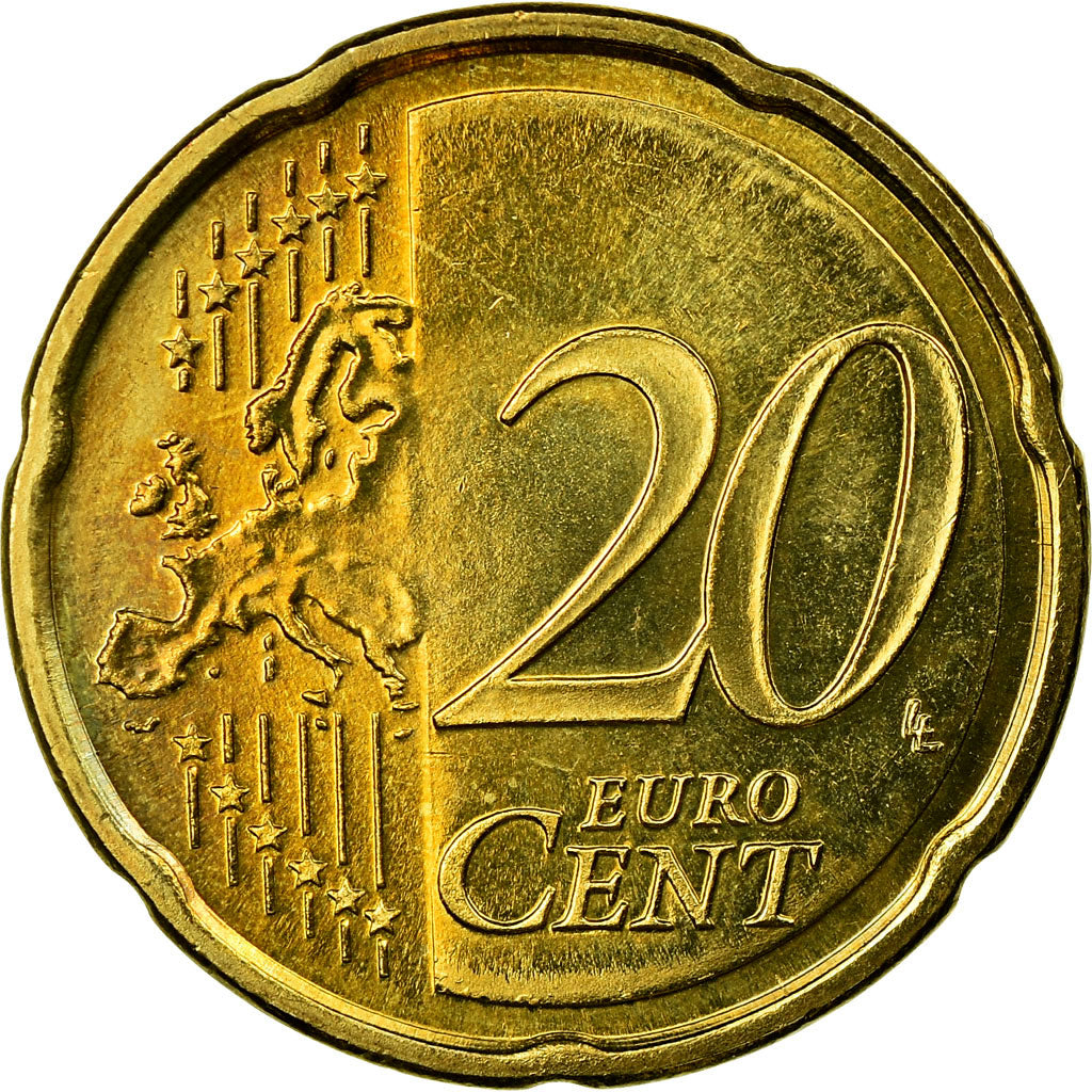 Chipre, 20 Euro Cent, 2008, EF(40-45), Latão, KM:82