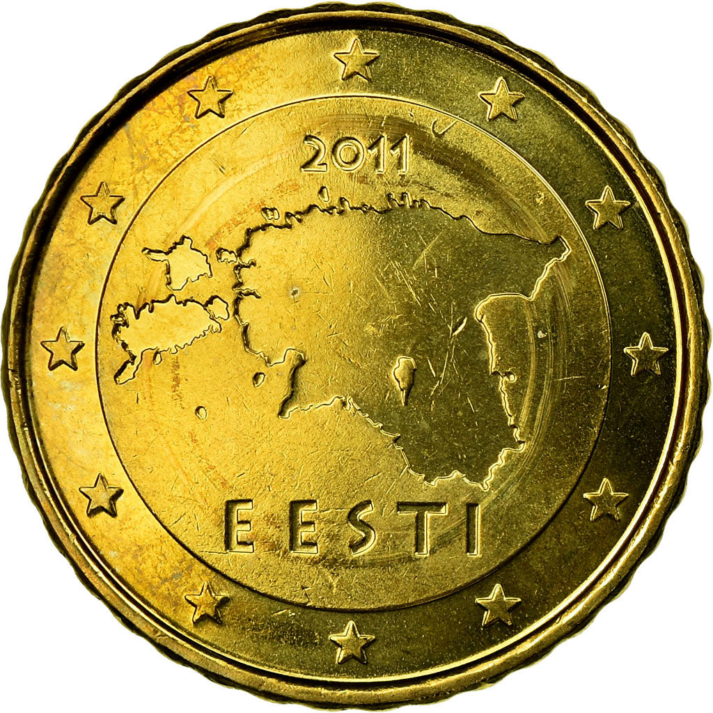 Estonia, 10 Euro Cent, 2011, AU(55-58), Brass, KM:64