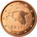 Estonia, 2 Euro Cent, 2011, Vantaa, EF(40-45), Miedź platerowana stalą, KM:62