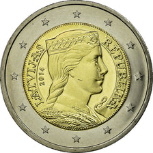 Łotwa, 2 Euro, 2014, AU(55-58), Bimetaliczny, KM:157
