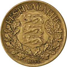 ESTONIA, Kroon, 1934, KM #16, EF(40-45), Aluminum-Bronze, 25, 5.96