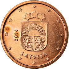 Latvia, Euro Cent, 2014, AU(55-58), Copper Plated Steel, KM:150