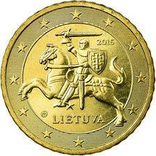 Lituania, 50 Euro Cent, 2015, SPL-, Ottone, KM:210