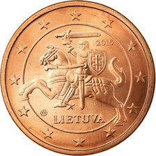 Lithuania, 5 Euro Cent, 2015, AU(55-58), Copper Plated Steel, KM:207