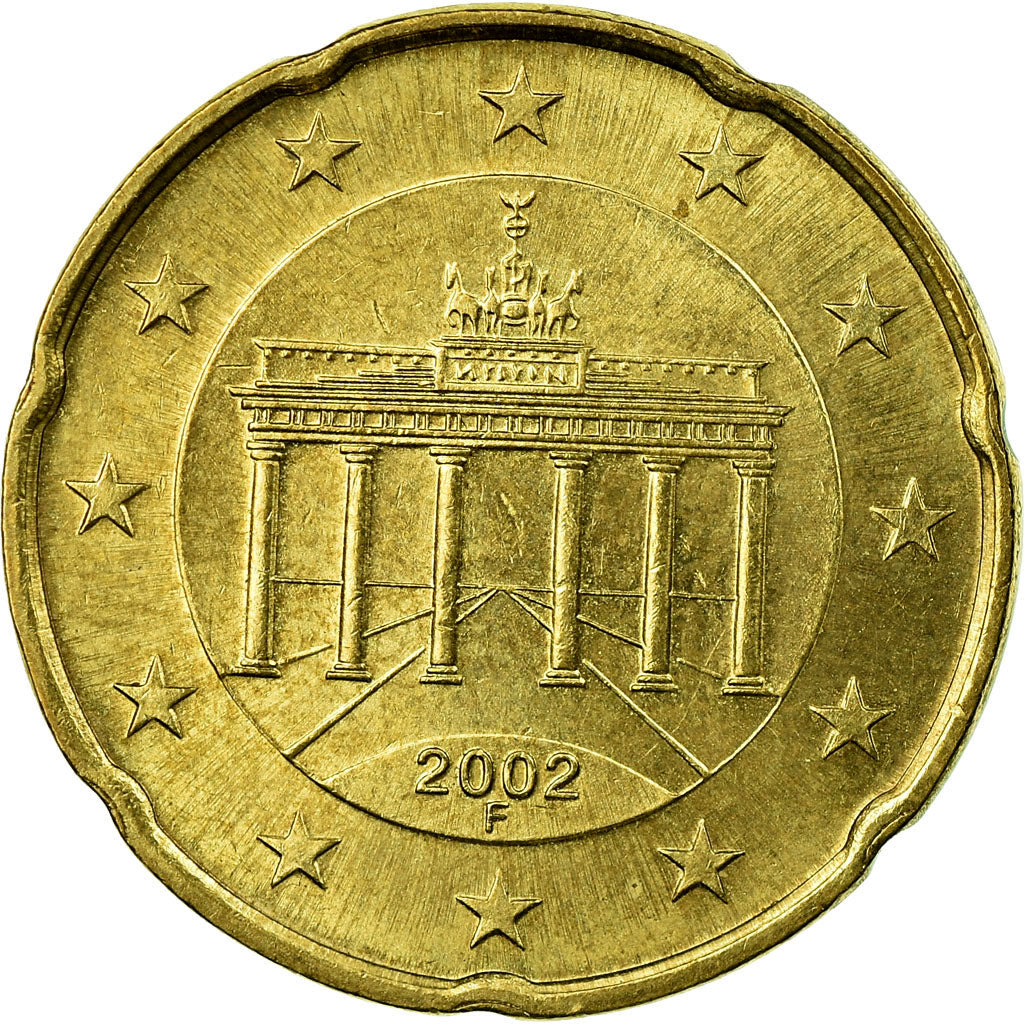 GERMANIA - REPUBBLICA FEDERALE, 20 Euro Cent, 2002, BB, Ottone, KM:211