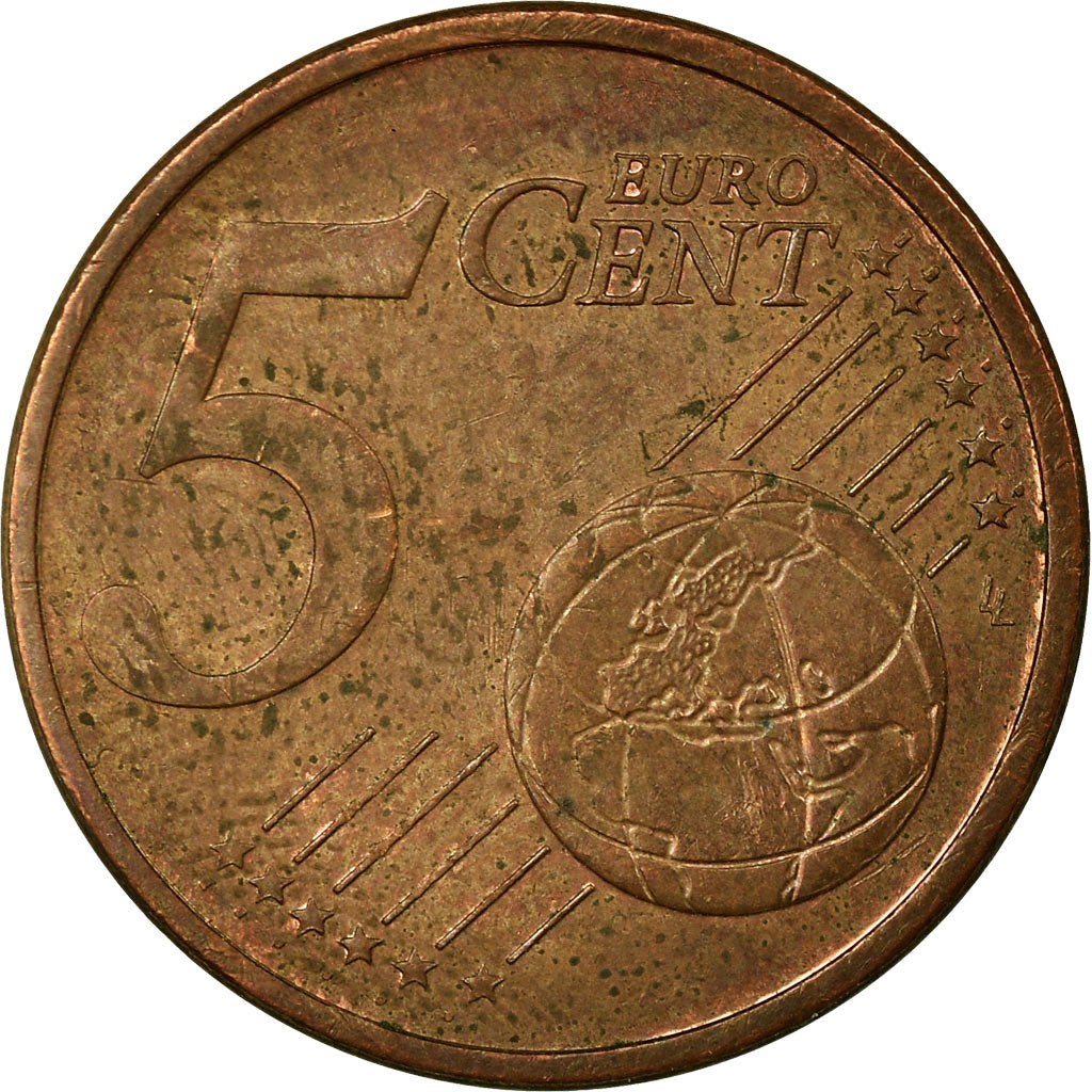 GERMANIA - REPUBBLICA FEDERALE, 5 Euro Cent, 2002, MB, Acciaio placcato rame