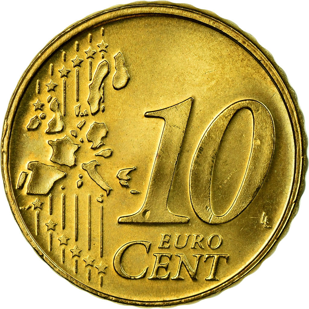 Lussemburgo, 10 Euro Cent, 2002, SPL-, Ottone, KM:78