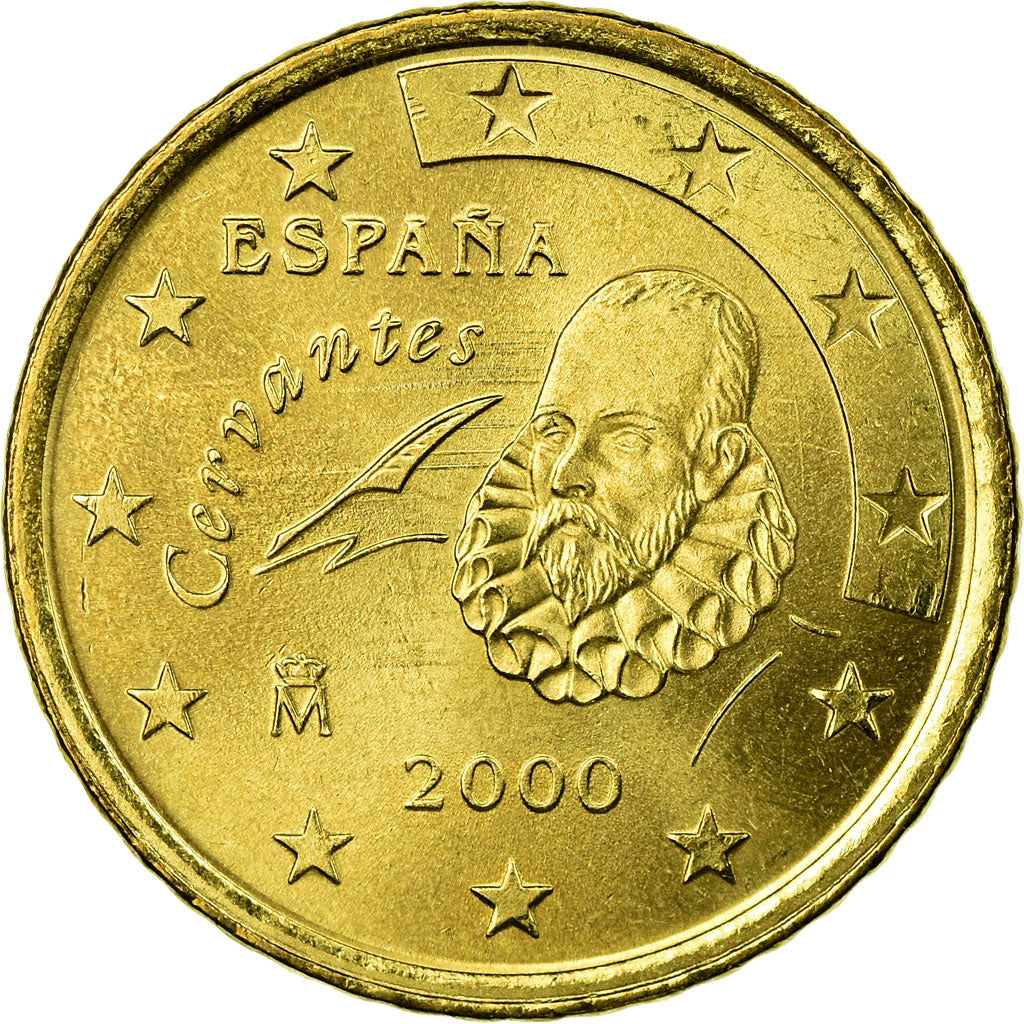 España, 50 Euro Cent, 2000, EBC, Latón, KM:1045