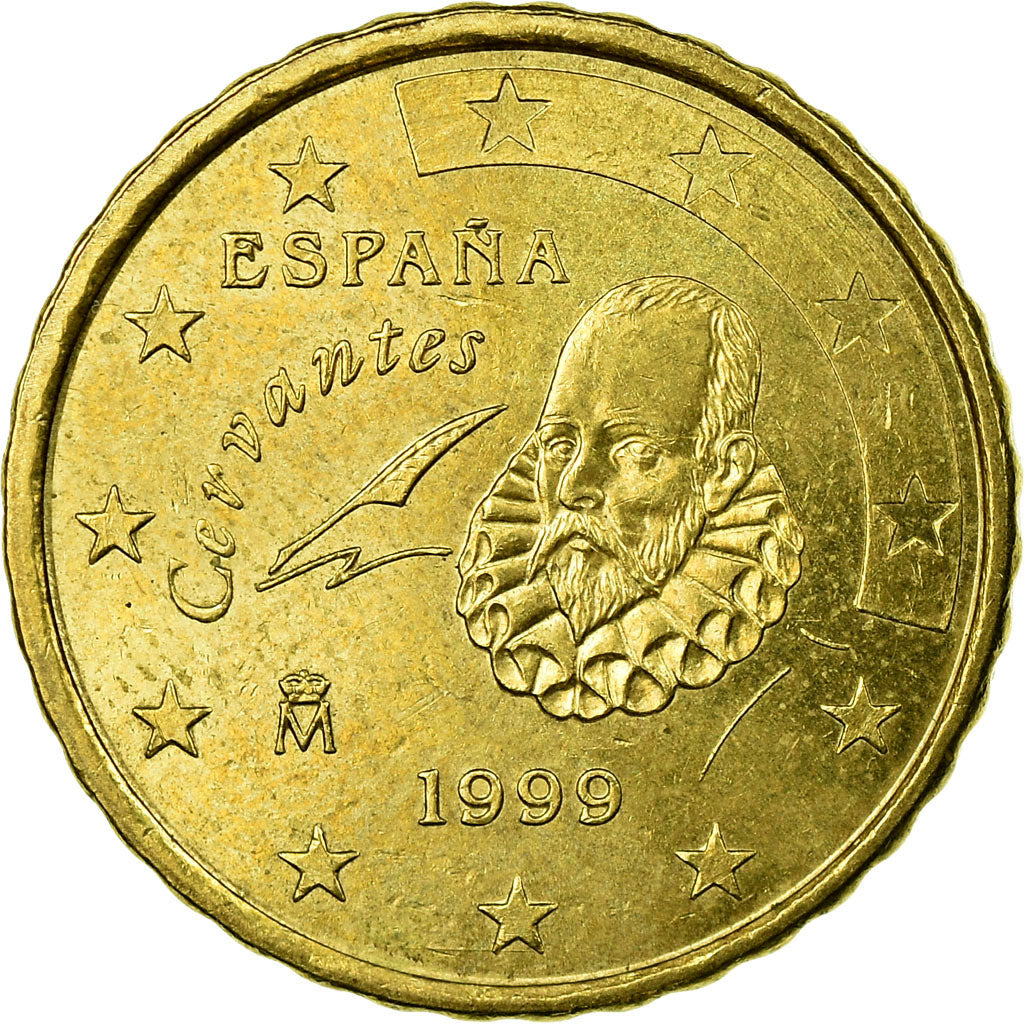 Spagna, 10 Euro Cent, 1999, MB, Ottone, KM:1043