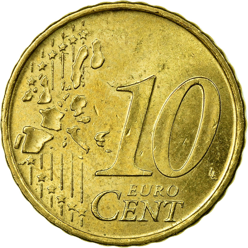 Spagna, 10 Euro Cent, 1999, MB, Ottone, KM:1043