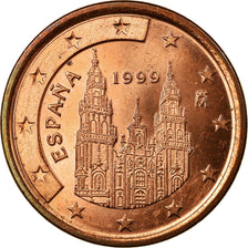 Spain, 5 Euro Cent, 1999, VF(30-35), Copper Plated Steel, KM:1042