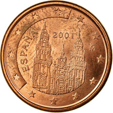 Spain, Euro Cent, 2001, VF(30-35), Copper Plated Steel, KM:1040