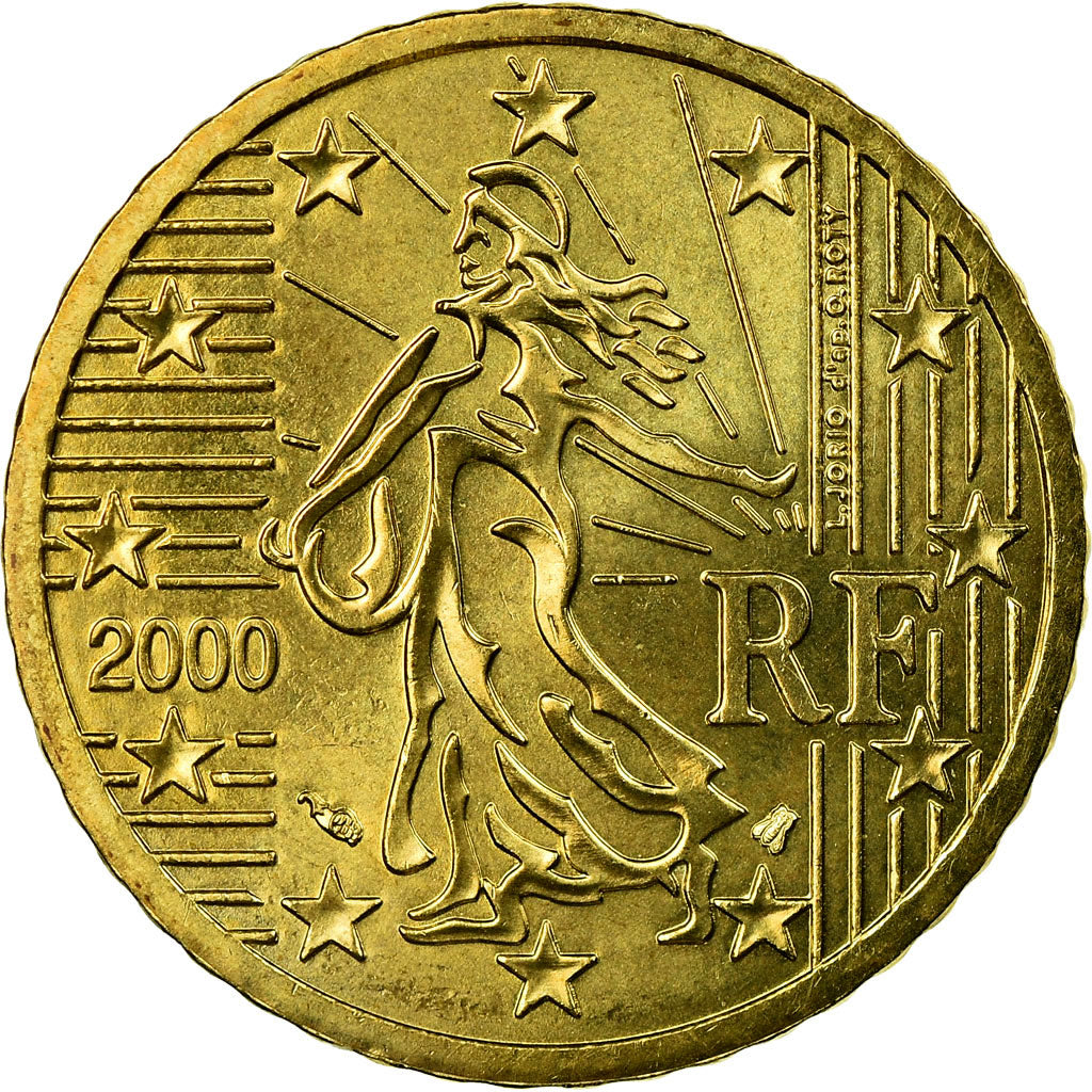France, 50 Euro Cent, 2000, AU(55-58), Brass, Gadoury:6., KM:1287