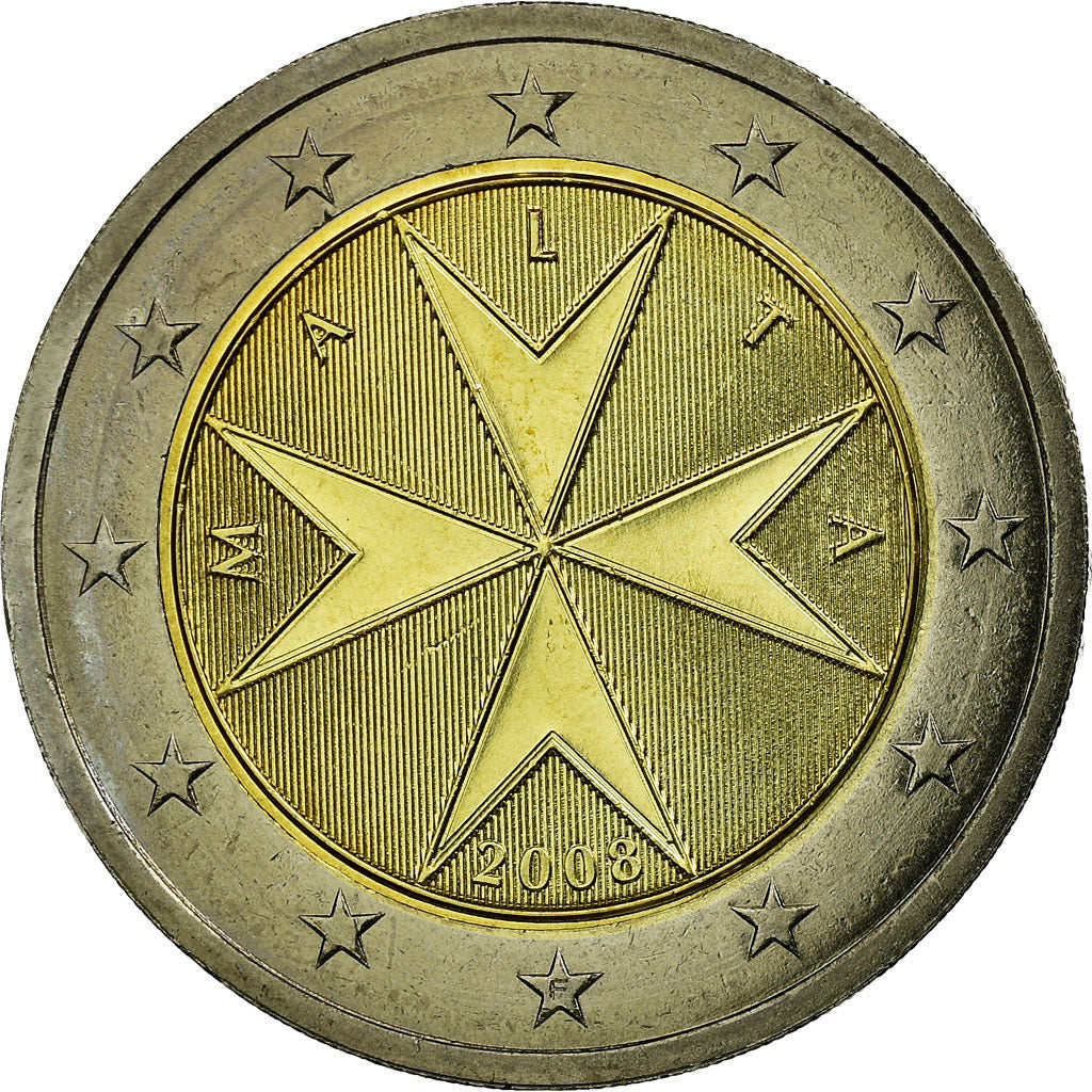 Malta, 2 Euro, 2008, AU(55-58), Bi-Metallic, KM:132