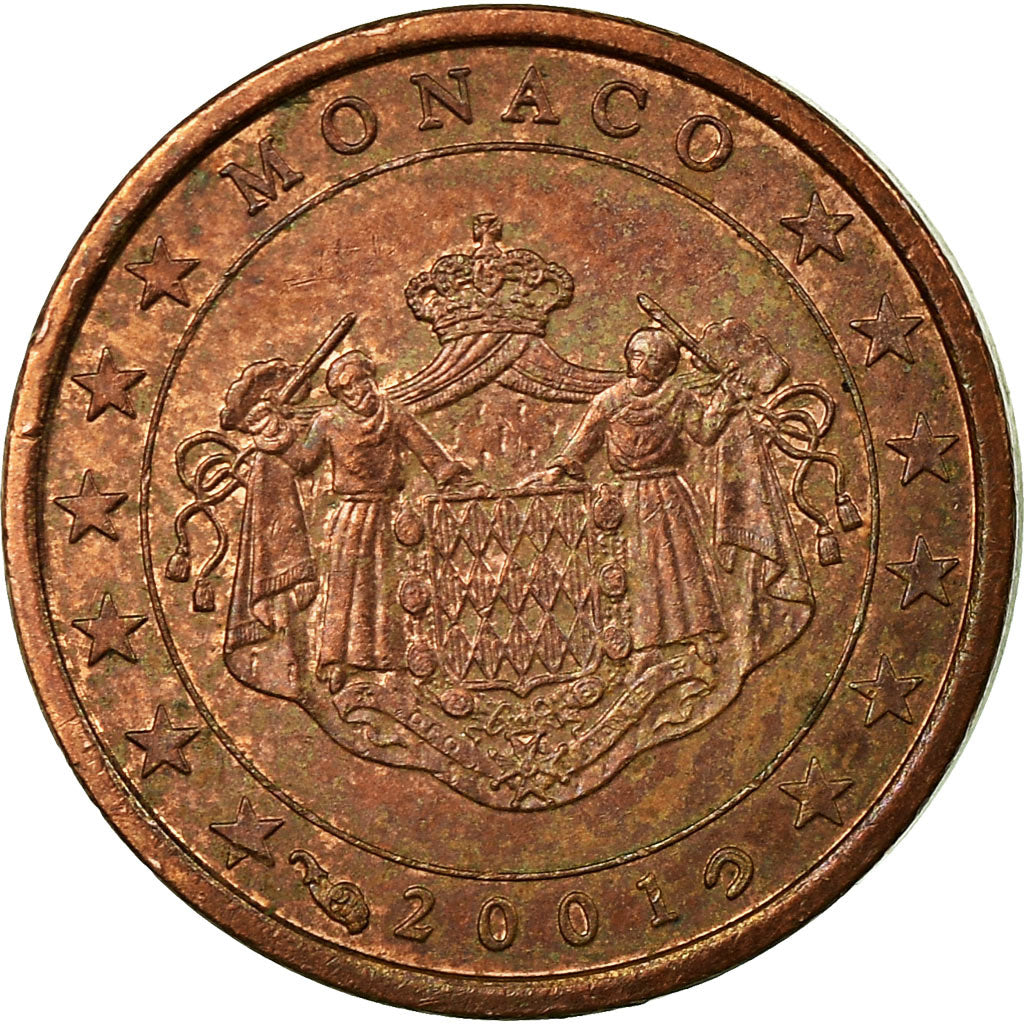 Monaco, Euro Cent, 2001, SS, Copper Plated Steel, Gadoury:MC172, KM:167