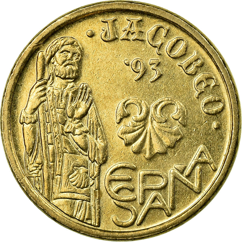 Coin, Spain, Juan Carlos I, Jacobeo, 5 Pesetas, 1993, Madrid, AU(55-58)