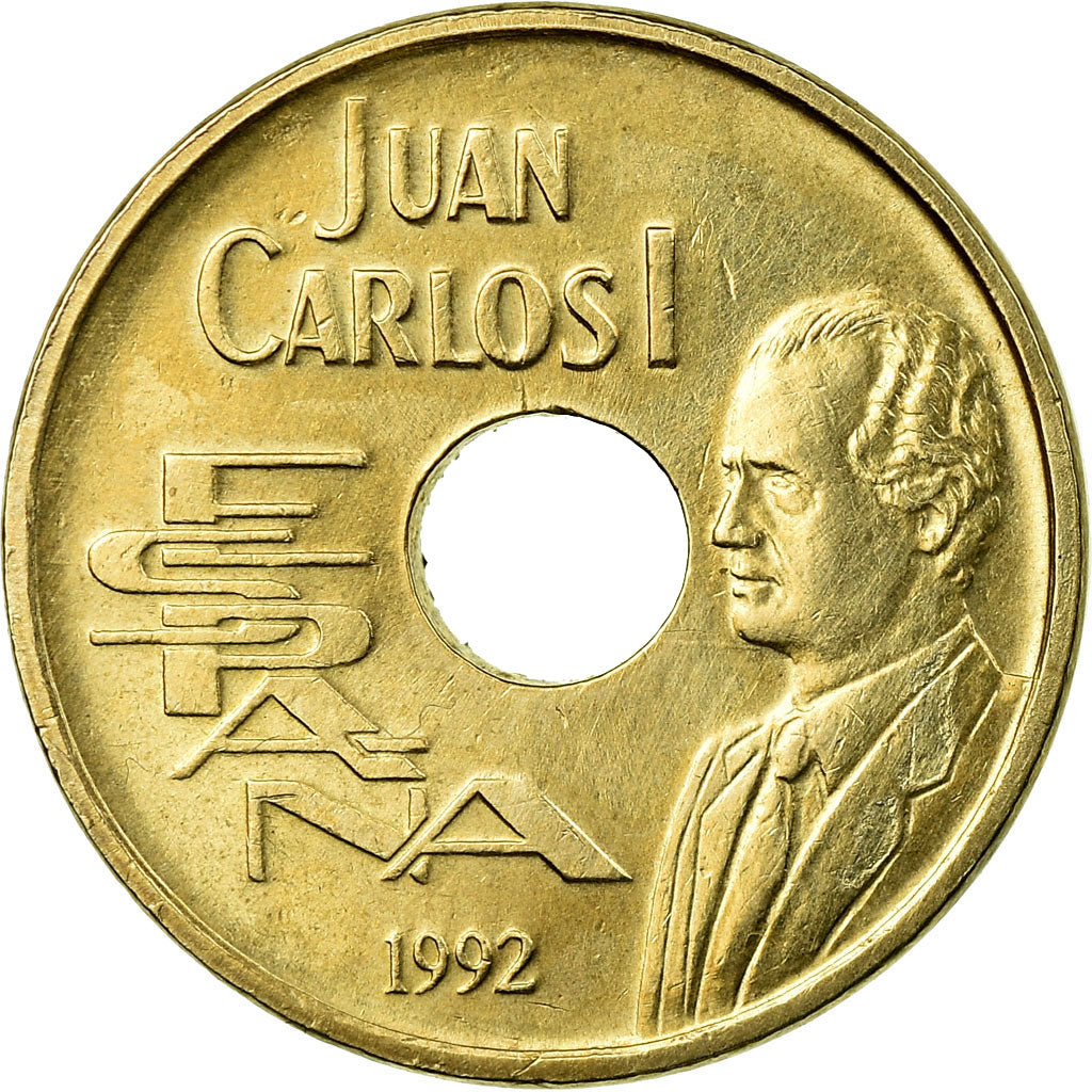 Moneda, España, Juan Carlos I, Giralda Tower of Sevilla, 25 Pesetas, 1992