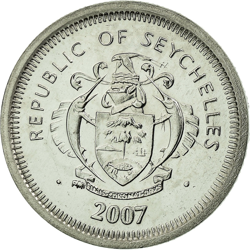 Coin, Seychelles, 25 Cents, 2007, Pobjoy Mint, AU(55-58), Nickel Clad Steel