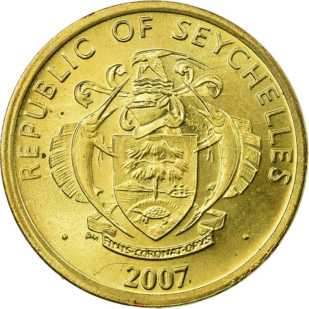 Coin, Seychelles, 10 Cents, 2007, Pobjoy Mint, AU(55-58), Brass plated steel