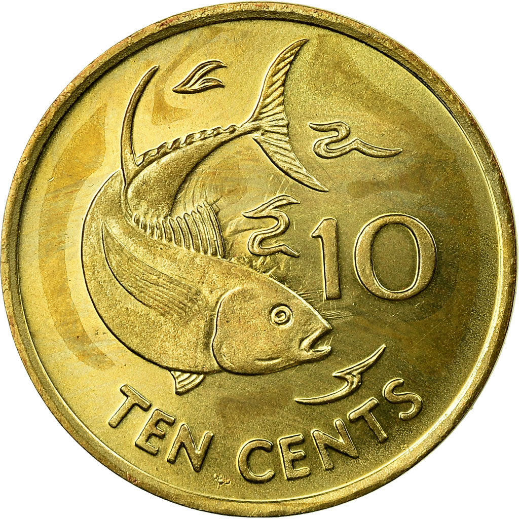 Coin, Seychelles, 10 Cents, 2007, Pobjoy Mint, AU(55-58), Brass plated steel