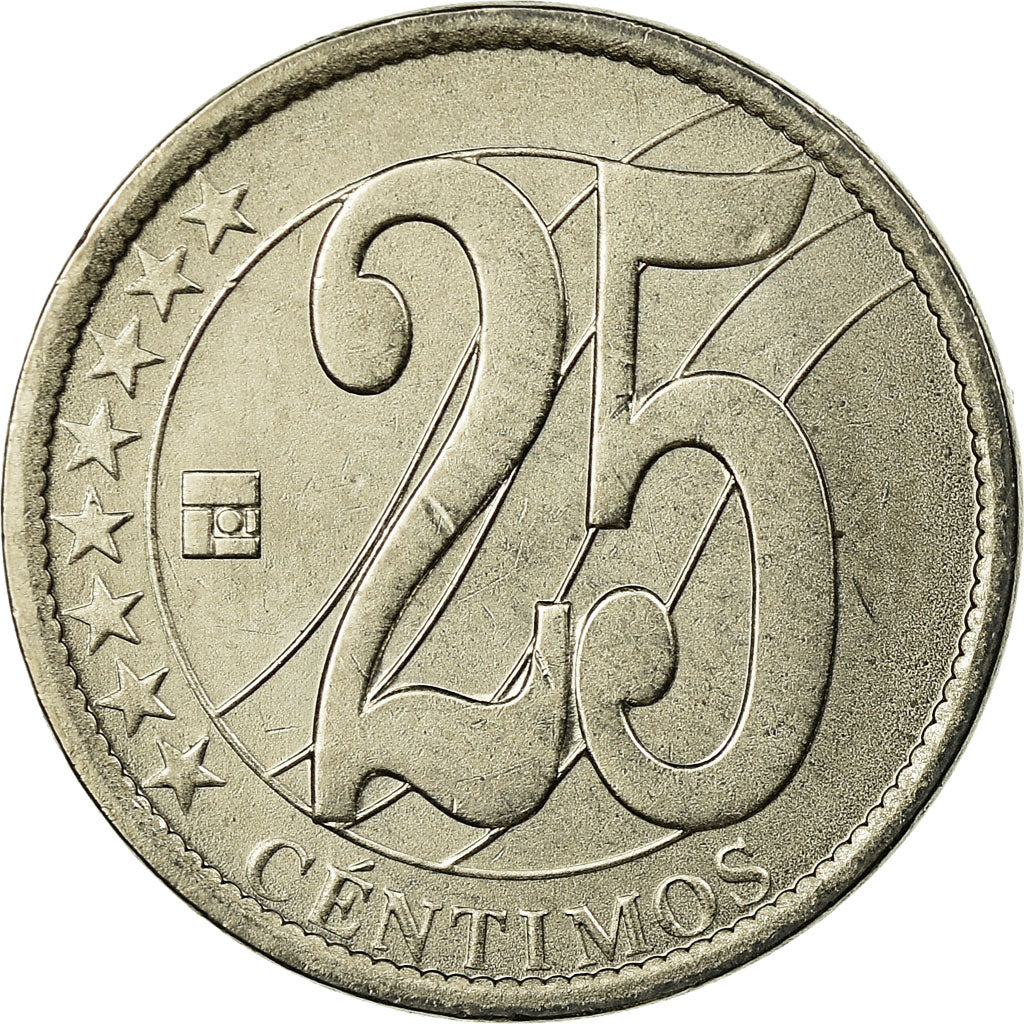 Moneta, Venezuela, 25 Centimos, 2007, Maracay, SPL-, Acciaio placcato nichel
