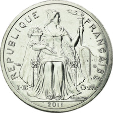 Coin, New Caledonia, 2 Francs, 2011, Paris, AU(55-58), Aluminum, KM:14