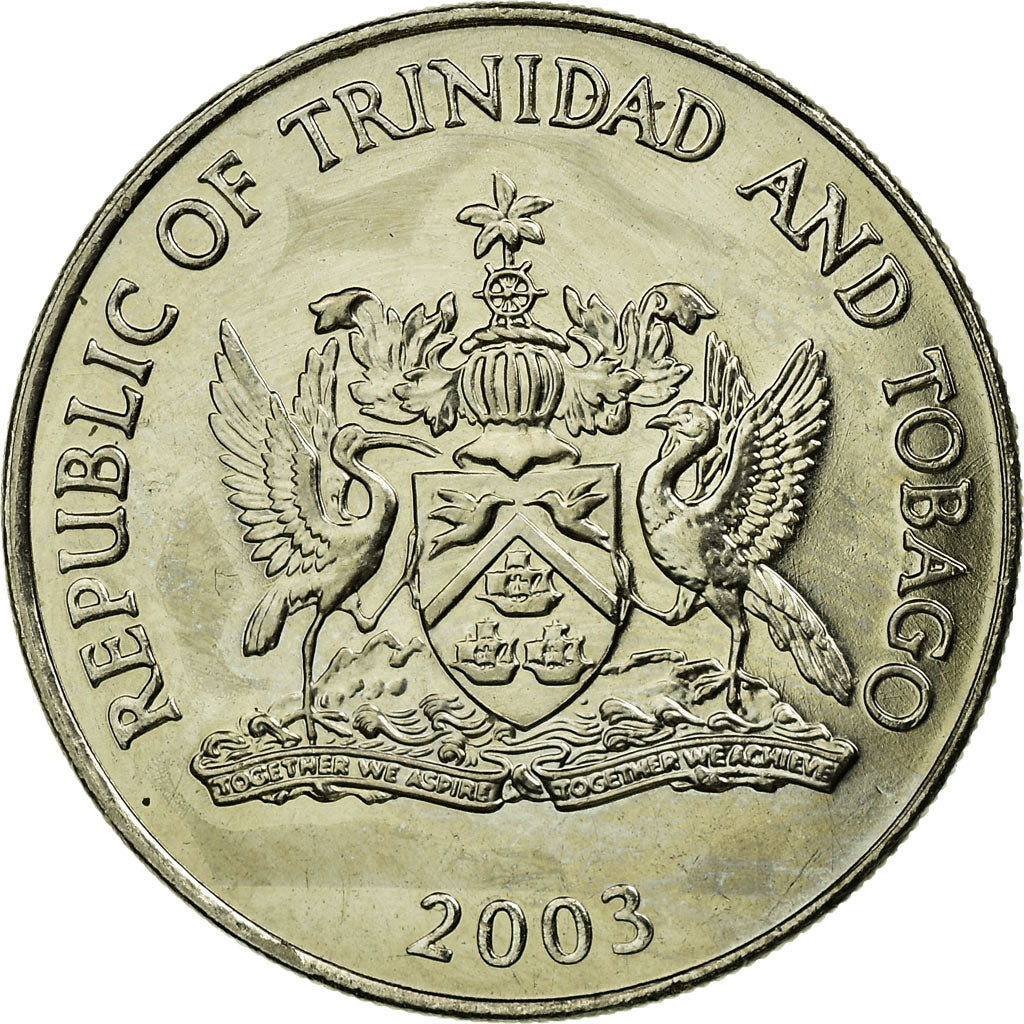 Coin, TRINIDAD & TOBAGO, 50 Cents, 2003, Franklin Mint, AU(55-58)