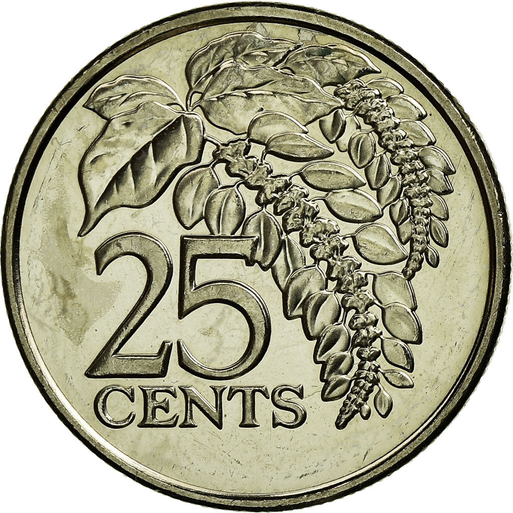 Moneda, TRINIDAD & TOBAGO, 25 Cents, 2007, Franklin Mint, EBC, Cobre - níquel