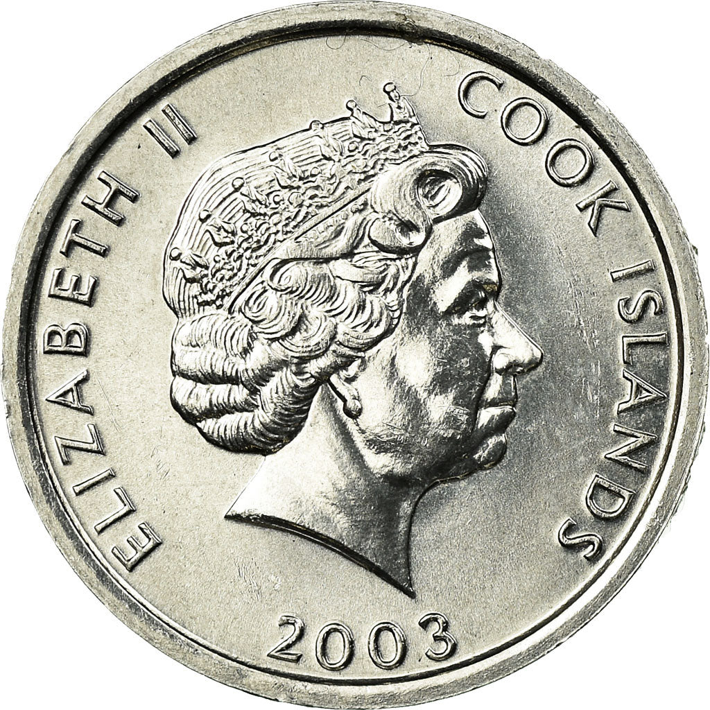 Coin, Cook Islands, Elizabeth II, Capt. James Cook, Cent, 2003, Franklin Mint
