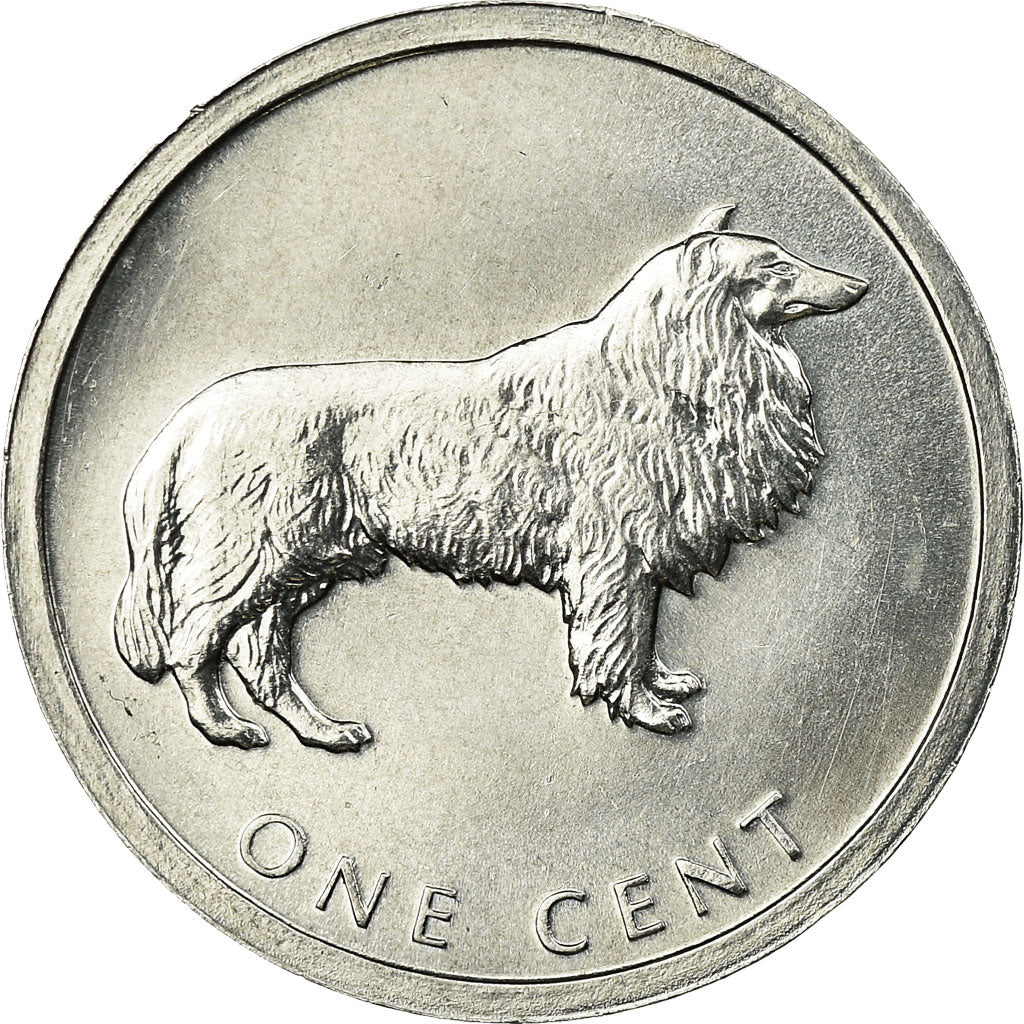 Coin, Cook Islands, Elizabeth II, Collie dog, Cent, 2003, Franklin Mint