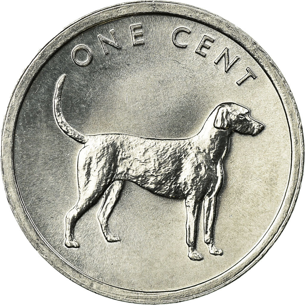 Coin, Cook Islands, Elizabeth II, Pointer dog, Cent, 2003, AU(55-58), Aluminum
