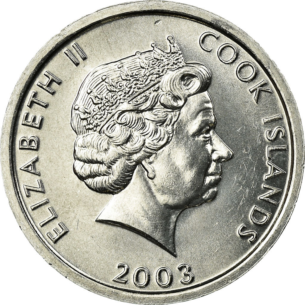 Coin, Cook Islands, Elizabeth II, Rooster, Cent, 2003, Franklin Mint, AU(55-58)