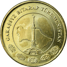 Coin, Turkmanistan, 50 Tenge, 2009, AU(55-58), Brass, KM:100