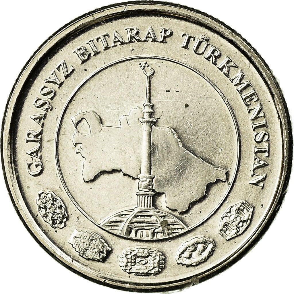 Münze, Turkmanistan, 2 Tenge, 2009, VZ, Nickel plated steel, KM:96