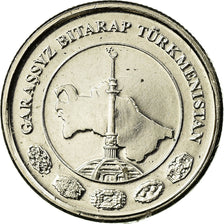 Münze, Turkmanistan, 2 Tenge, 2009, VZ, Nickel plated steel, KM:96