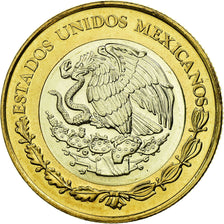 Moneda, México, 10 Pesos, 2008, Mexico City, SC, Bimetálico, KM:616
