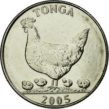 Coin, Tonga, King Taufa'ahau Tupou IV, 5 Seniti, 2005, AU(55-58), Copper-nickel