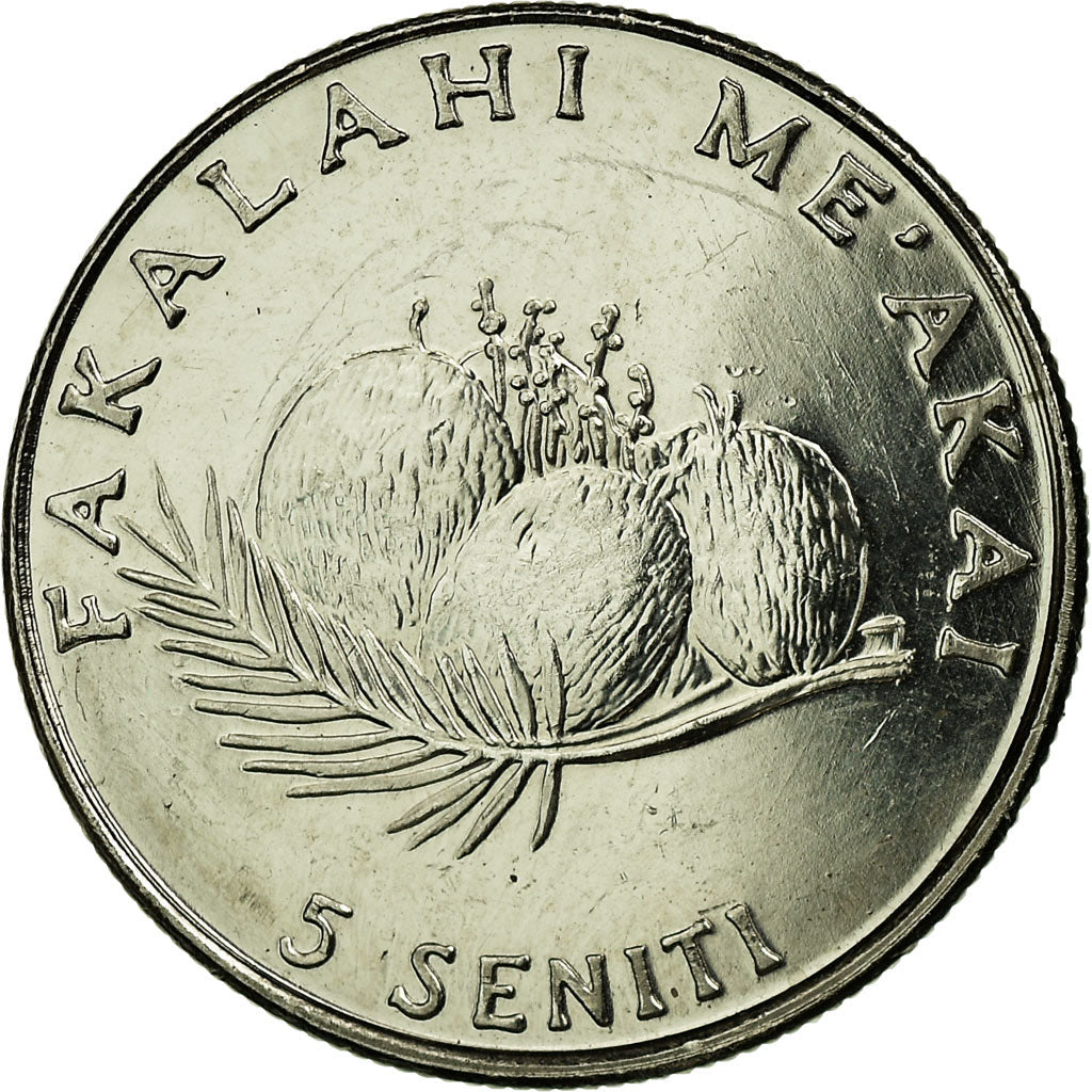 Coin, Tonga, King Taufa'ahau Tupou IV, 5 Seniti, 2005, AU(55-58), Copper-nickel