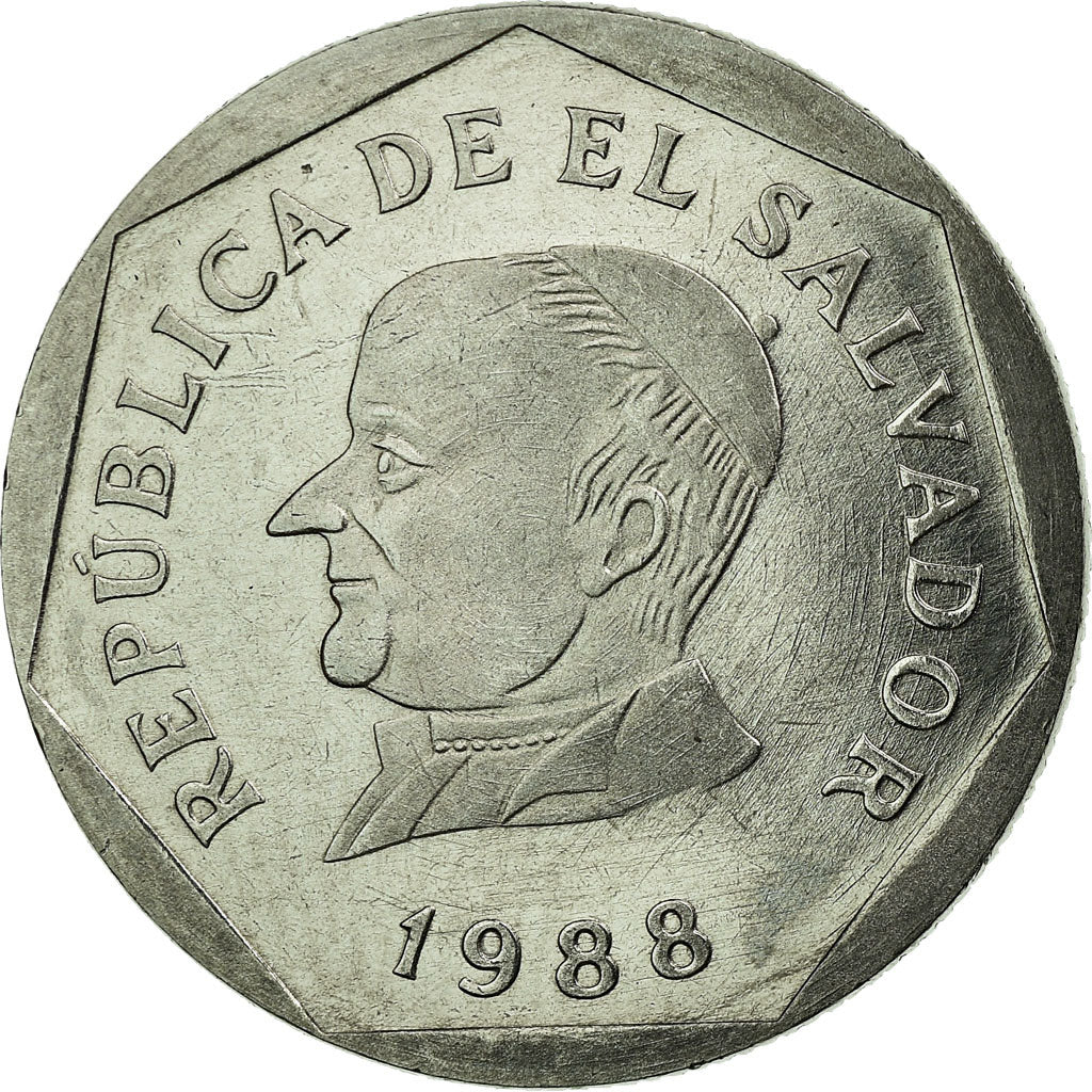 Monnaie, El Salvador, 25 Centavos, 1988, British Royal Mint, SUP, Stainless