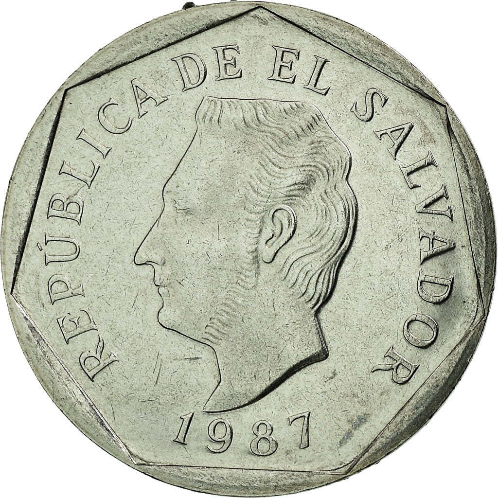 Moneda, El Salvador, 10 Centavos, 1987, British Royal Mint, EBC, Acero