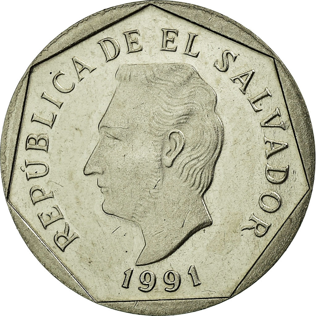 Coin, El Salvador, 5 Centavos, 1991, British Royal Mint, AU(55-58)